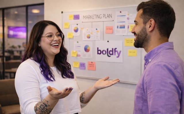 Time de marketing usando Employee Advocacy para gerar alcance orgânico com a Boldfy
